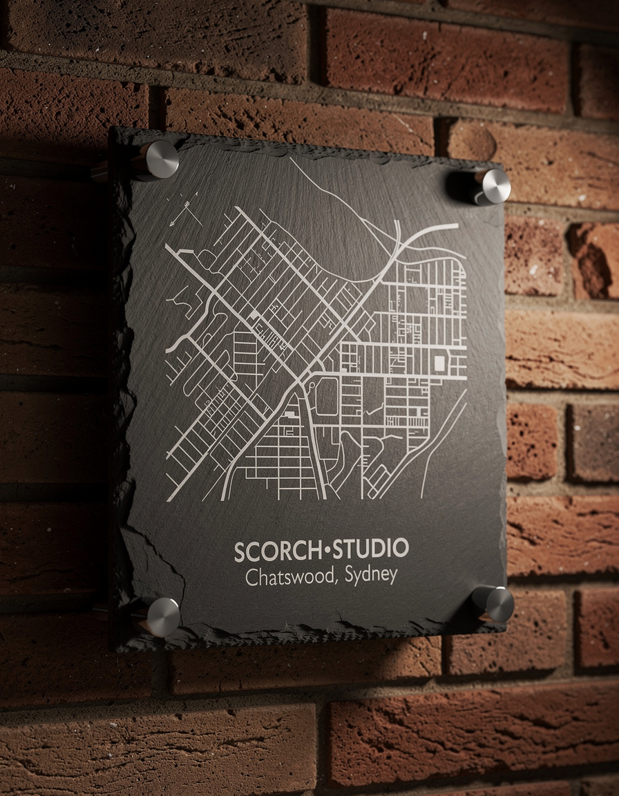 Places Worth Keeping — custom map engraved on Welsh slate