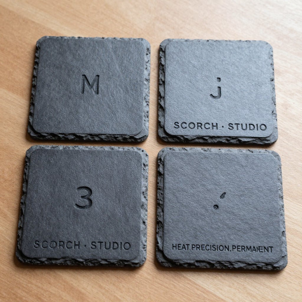 Hot Type — typewriter-style slate coasters